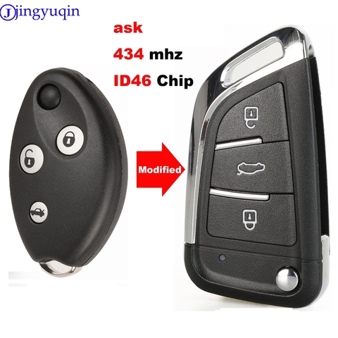 jingyuqin 3 Buttons For Citroen Senna C3 C5 Remote Control  Key With Electronics 433Mhz Uncut Blade Car Keys ► Photo 1/6