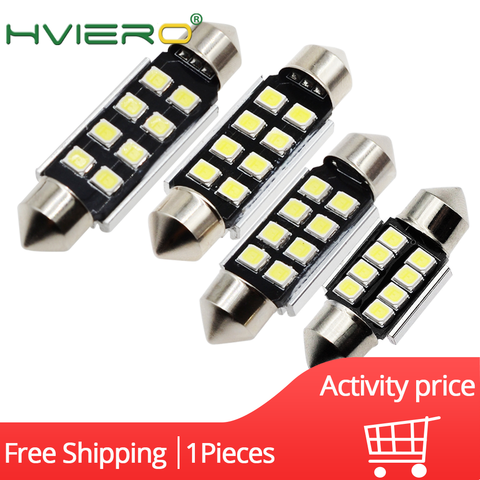 1Pcs 2835 8SMD Dome Festoon Lights Canbus Led 36mm 39mm 42mm White Auto Led Reading Lights License Plate Door Backup Lamp Bulbs ► Photo 1/6