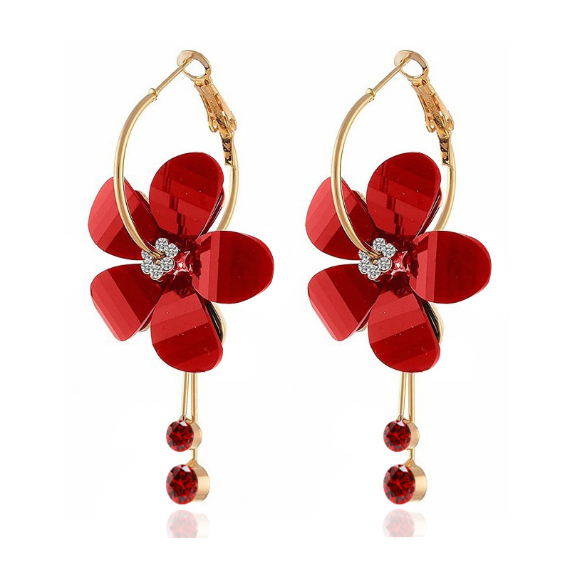 Amazed Rose Gold Earrings NEW For Women Female Brincos Earings Fashion Jewelry Clover Flower Earrings Stainless Steel