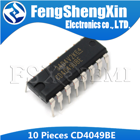 10pcs/lot CD4049UBE DIP-16 CD4049 CD4049BE CMOS HEX BUFFERS/CONVERTERS ► Photo 1/2