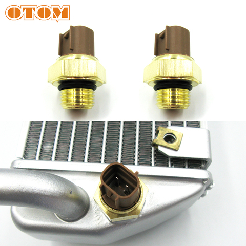 OTOM 2 Piece Electric Radiator Coolant Fan Water Temperature Thermostat Switchs Temp Sensor For KTM HONDA YAMAHA SUZUKI KAWASAKI ► Photo 1/6