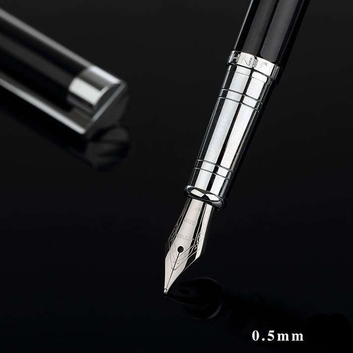 Jinhao Classic Black and Silver Fountain Pen with Iridium