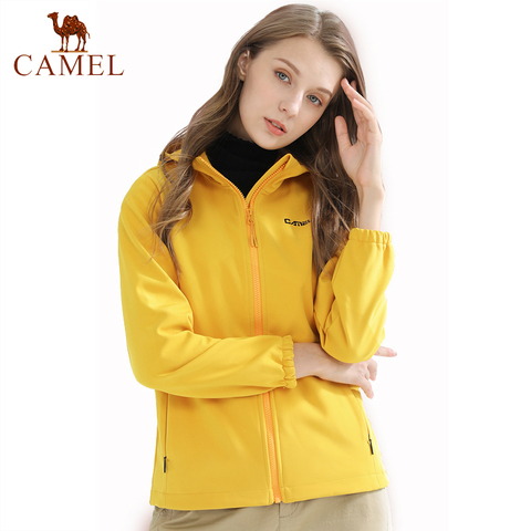 CAMEL Warm SoftShell Jacket for Women Men Plus Velvet Couple Waterproof Windproof Short Jacket 2022 Autumn and Winter New Black ► Photo 1/6