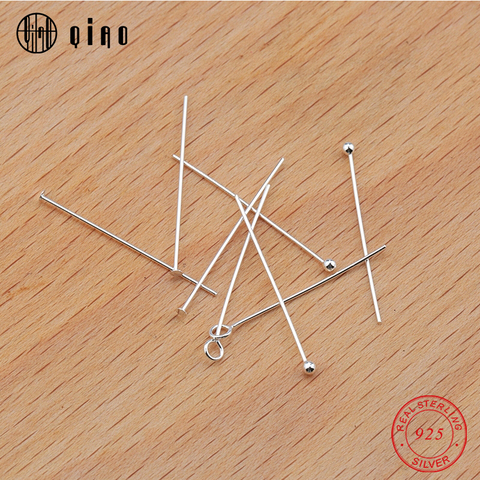 Wholesale 25mm 925 sterling Silver Ball Head Pins Eye Head Pins,Flat Head Pins for Earring making Jewelry fingdings 20pcs/pack ► Photo 1/6