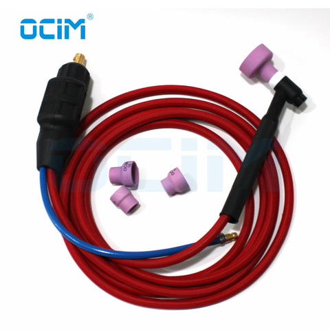 Tig Gun  WP17 WP17F WP17V WP17FV 4M  Red super soft Hose 35-70 Euro Connector ► Photo 1/6