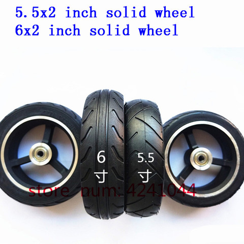 5/5.5 /6 inch solid wheels 5'' 5.5x2 145x40 6x2 solid tyre tire and alloy rim for Fast wheel F0,jackhot,Nes carbon fiber scooter ► Photo 1/6