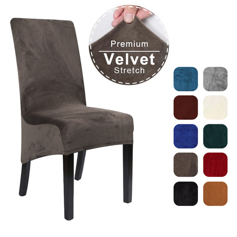 1/2/4/6 Pcs Velvet XL Size Long Back Chair Cover Spandex Dining Chair Slipcover Large Elastic Stretch Case for Kitchen Banquet ► Photo 1/6