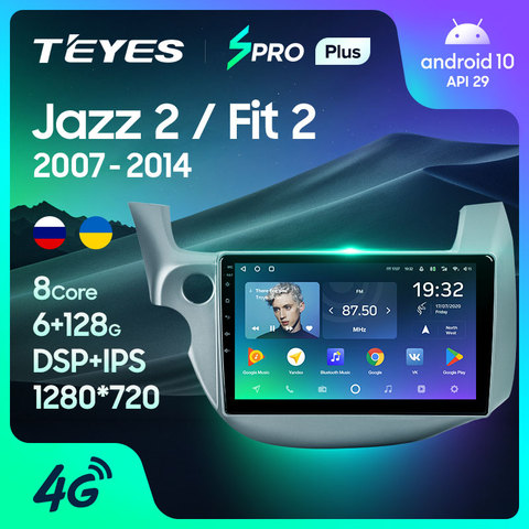 TEYES SPRO Plus For Honda Jazz 2 GG 2008 - 2014 Fit 2 GE 2007 - 2014 Car Radio Multimedia player Navigation No 2din 2 din DVD ► Photo 1/6