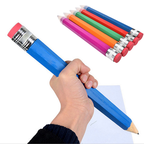 1Pcs 35cm Wooden Colorful Handcraft Large Pencil Pen Mark Painting  School Office Supplies Student Stationery Gift ► Photo 1/6