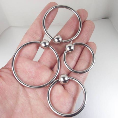 SaYao 1 Single Piece Big Ball Stainless Steel Captive Hoop Rings BCR  PA Ring Nipple Body Piercing Jewelry ► Photo 1/6