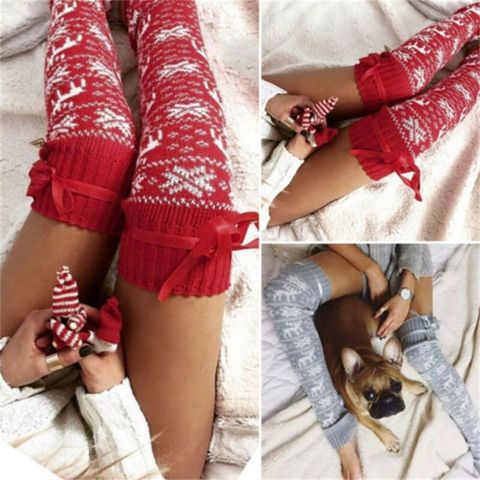 Winter Christmas Leg Warmers New Women Knitted Woolen Leg Warmer Keep Warm Thermal Knittings Xmas Merry Christmas 2022 Hot ► Photo 1/6