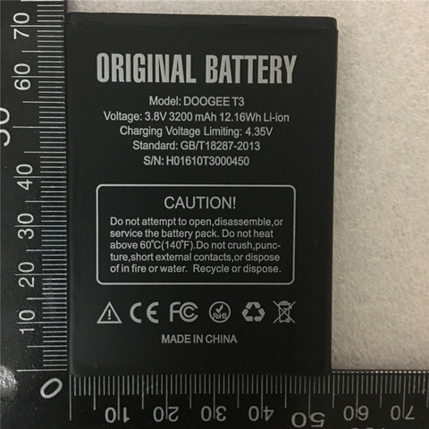 Doogee T3 Battery Large Capacity 3200mAh 100% Original New Replacement accessory accumulators For Doogee T3 Cell Phone ► Photo 1/4