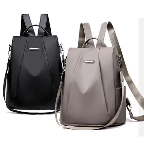 2022 Hot Women's Backpack Casual Nylon Solid Color School Bag Fashion Detachable Shoulder Strap Shoulder Bag ► Photo 1/6