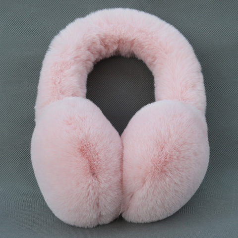 Big size winter warm faux rabbit fur earmuff warm female men winter fake fur pom pom earmuff ear protect cute fluffy earmuff ► Photo 1/5