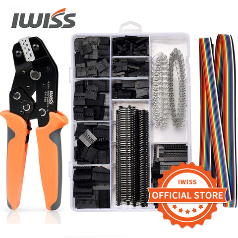 IWISS SN-58B EDM crimping plier 0.25-1.5mm²AWG24-16 for XH2.54,3.96,4.8,5.08,6.3,JST,Molex terminal 1550pcs Dupont connector kit ► Photo 1/6