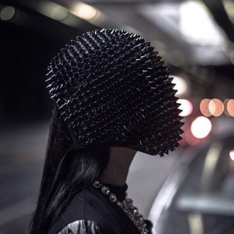 Night club dance mask Hedgehog helmet Thorn Bar DJ dance mask Rivet ► Photo 1/1