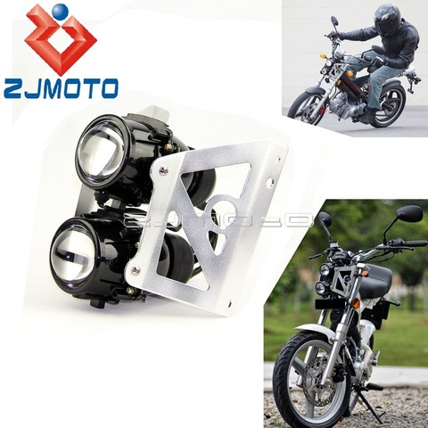 Motorcycle Twin Headlight Head Light Dual Projector Light Front Running Lamp Universal For YAMAHA Honda Suzuki Kawasaki ► Photo 1/6