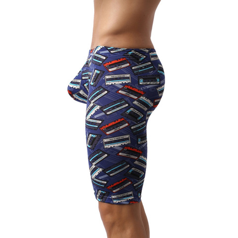 Mens Siwmwear Beach Board Shorts Sleepwear For Men Long Boxers Fitness Bottoms Trunks Sexy U Convex Pouch Shorts Beachwear ► Photo 1/6
