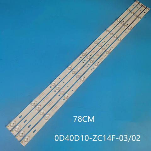 790mm 4Pieces LED Backlight strip 10lamp For  L40F3302B  0D40D10-ZC14F-02   0D40D10-ZC14F-03 035-400-3528-D 303TT400035 ► Photo 1/4