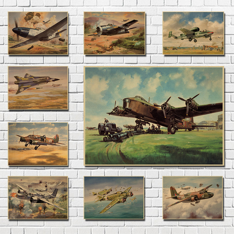 ww2 aircraft fighter artwork living room decor home wall art decor Kraft posters Dining room Wall Decorative Paintings ► Photo 1/6