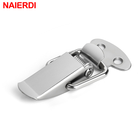 4PC NAIERDI-J105 Cabinet Box Locks Spring Loaded Latch Catch Toggle 27*63 Iron Hasps For Sliding Door Window Furniture Hardware ► Photo 1/6