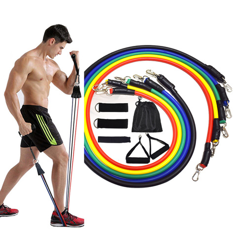 11 Pcs Resistance Bands Set Fitness Bands Resistance Gym Equipment Exercise Bands Pull Rope Fitness Elastic Training Expander ► Photo 1/6