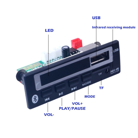 Bluetooth MP3 decoder board MP3 card reader MP3 Bluetooth module audio accessories with FM radio ► Photo 1/5