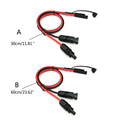 SAE Adapter to Solar Panel Connector 10AWG 60cm/30cm Cable Conector Charger Kit Y4UA ► Photo 1/6