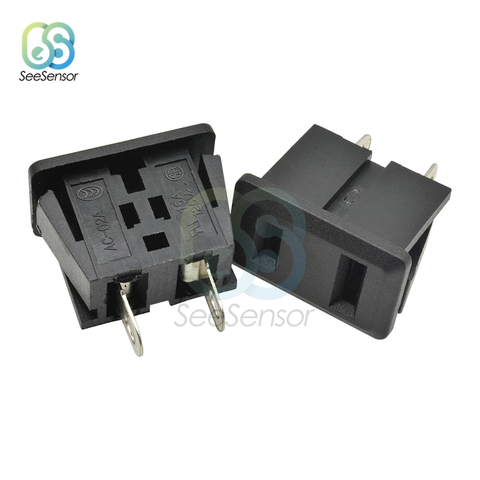 5pcs AC 15A 125V 2 Pin US Plug Panel Mount US Outlet Power Socket Black ► Photo 1/6