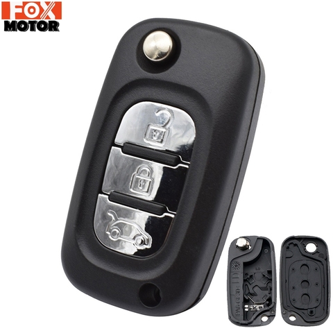 For Renault Fluence Megane Clio Kangoo Master Modus Replacement Case 3 Button With Uncut Blade Car Remote Key Shell Case ► Photo 1/6