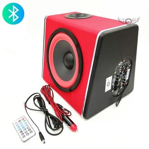 8-inch 680W 8Ohm 12V/24V/220V Red Wooden Trapezoidal  Bluetooth Radio Bass Speakers for Car/Home Use with Free Accesserios ► Photo 1/6