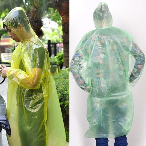 Disposable Raincoat Adult Emergency Waterproof Hood Poncho Travel Camping Must Rain Coat Unisex 2022 ► Photo 1/4