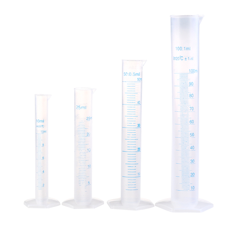 4pcs Measuring Cup Transparent Measuring Plastic Graduated Cylinder 10ml / 25ml / 50ml / 100ml ► Photo 1/6