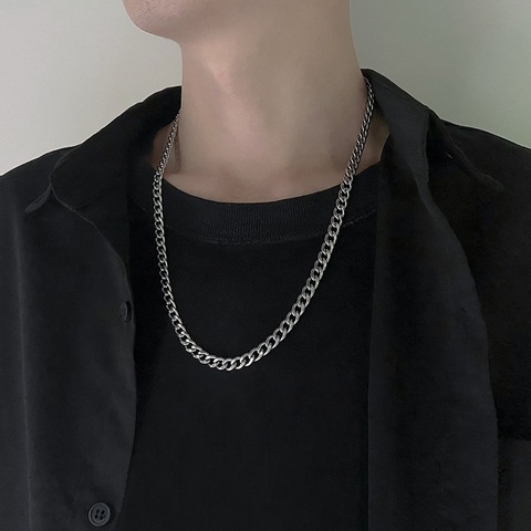 Stainless Steel Chain Necklaces for Women Men Long Hip Hop Necklace On The Neck Fashion Jewelry Accessories Friends Gifts ► Photo 1/6