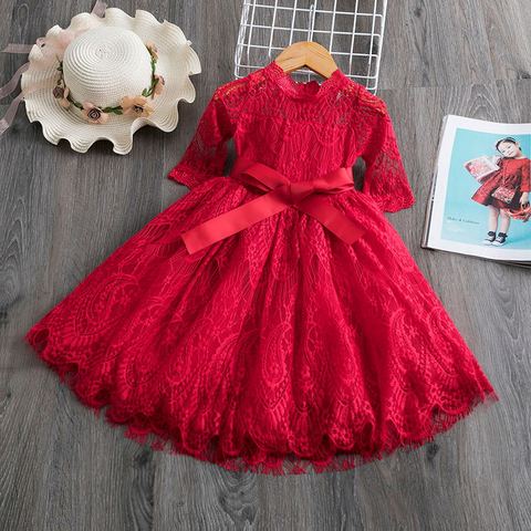 Lace Christmas Dress Girls New Year Costume Princess Wedding Dress Girls Party Dress 3-8Y Children Ceremony Prom Gown Dress ► Photo 1/6