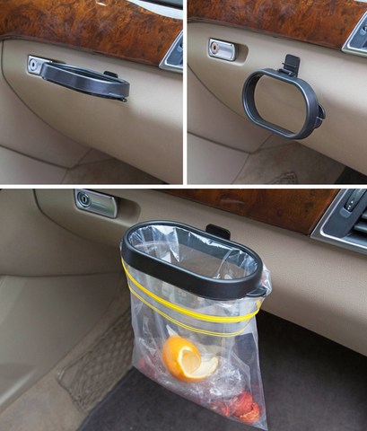 CarTrash Bin frame for Car Automoboiles Trash Can Frame Auto Garbege Waste Bag Holder Plastic Organizer Box Rubbish Accessories ► Photo 1/6