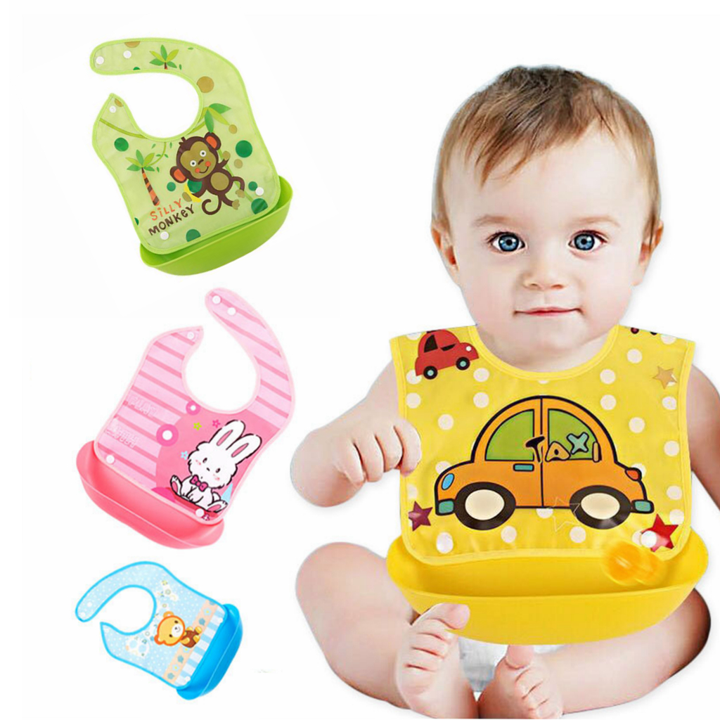 Fashion Baby Waterproof Apron Bibs Infant Eating Clothes Cartoon Animal Apron