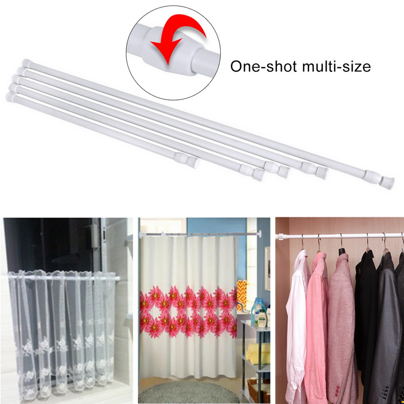 Hot Spring Loaded Extendable Telescopic Net Voile Tension Curtain Rail Pole Rod 