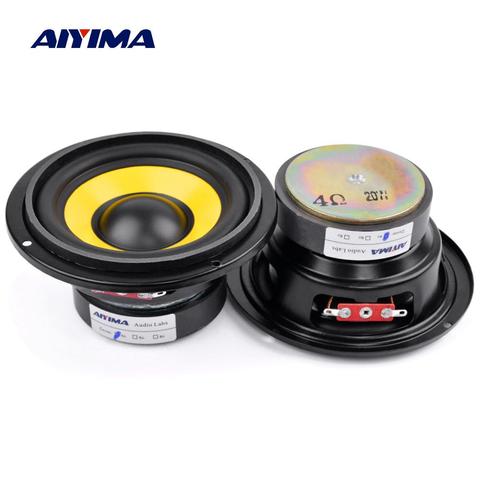AIYIMA 2Pcs 4 Inch Mid-Woofer Speakers 4 8 Ohm 20W Portable Mid-range Audio Speaker Sound Amplifier Home Theater DIY ► Photo 1/6
