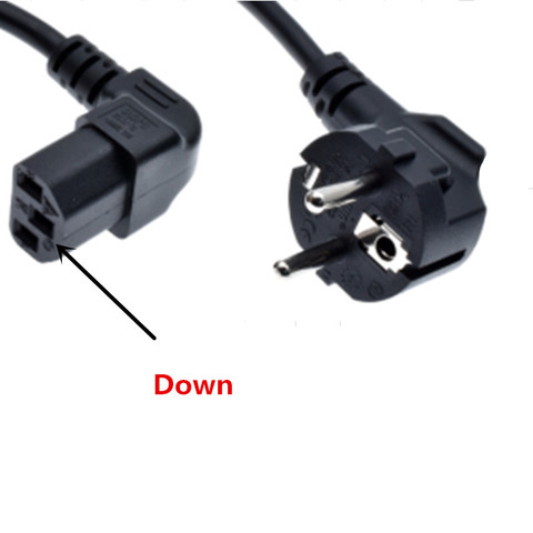 EU PDU UPS AC Power Cord,European 3Pin Male Plug to IEC 320 C13 Up/Down Angled Power Adapter Cable For Wall Mount TV ► Photo 1/2