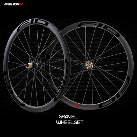 Cyclocross Carbon Wheelset Tubeless 45mm Depth Disc Brake Hub Gravel Bike Cycle Cross road bicycle hookless Carbon Wheels ► Photo 1/6