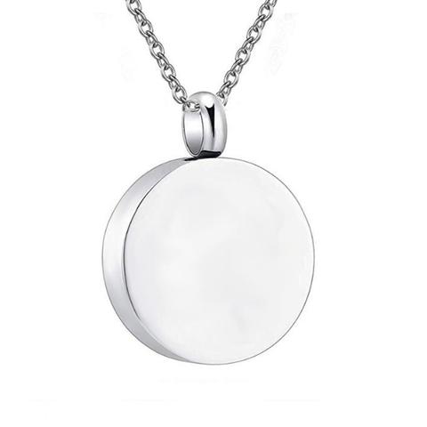 Stainless Steel Cremation Round Urn Necklace Ashes Jewelry for Women Men Pet Keepsake Pendant Memorial Locket Ash Holder ► Photo 1/4