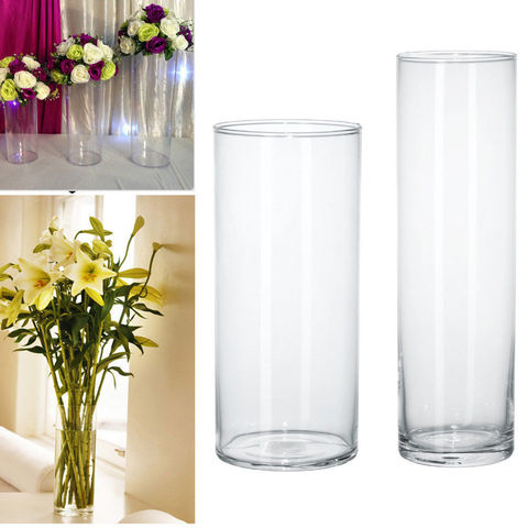 Plastic Clear Round Cylinder Vase Bottle Hanging Vase For Plant Flower Wedding Party Bedroom Living Room Office Home Decoration ► Photo 1/5