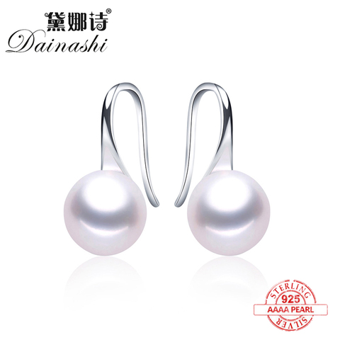 2022 New Hot selling stud earrings for women white black real Natural pearl jewelry 925sterling silver accessories gift with box ► Photo 1/6