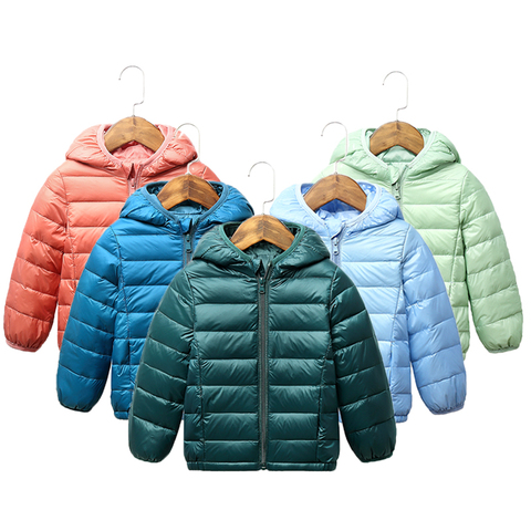 2022 Children winter jacket Ultra light down Baby Girls Jackets Kids Hooded Outerwear Coat boys snowsuit Children Clothing 2-8 y ► Photo 1/6