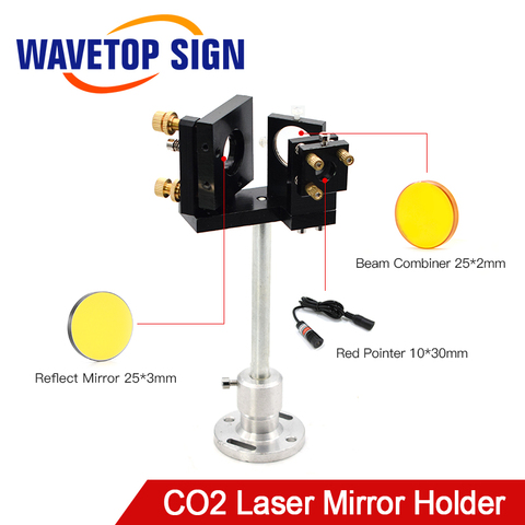 WaveTopSign E Series First Mirror Mount Include Beam Combiner and Red Pointer For CO2 Laser Engraving Cutting Machine ► Photo 1/6