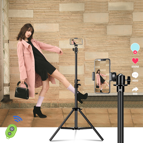 Portable Tripod For Phone Camara Ring Light Flexible Selfie Tripod Stand With Bluetooth Remote Control &Holder For Phone ► Photo 1/5
