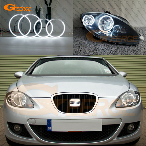For seat leon Mk2 1P facelift 2009 2010 2011 2012 headlight Excellent Ultra bright CCFL Angel Eyes kit halo rings ► Photo 1/6