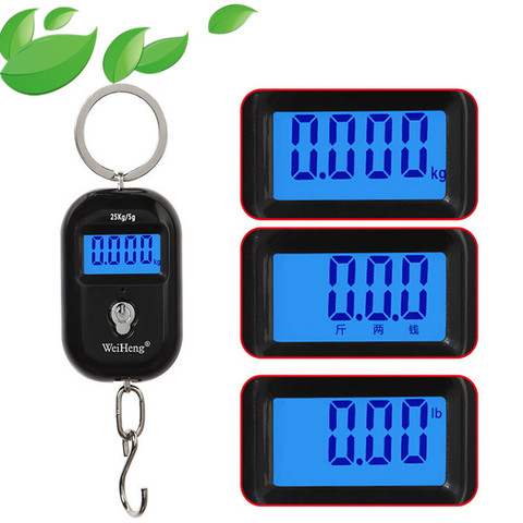 25kg Digital Hanging Scale Portable Hook Scale Electronic LCD Travel Suitcase Luggage Bag Weight mini Scales 40%off ► Photo 1/6