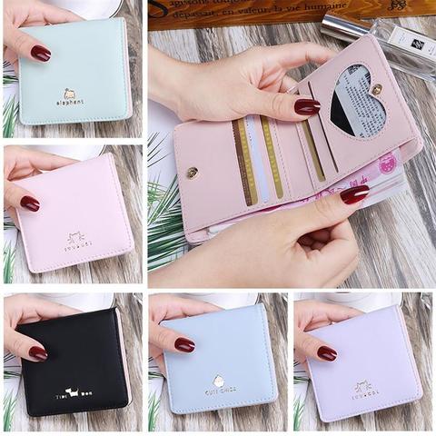 2022 Fashion Cute Cat Face Women Wallet for Credit Cards Small  Leather Short Womens Wallets and Purses Carteira Feminina ► Photo 1/6
